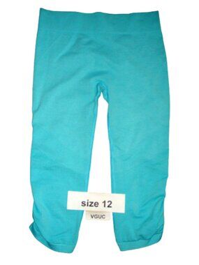 Ivivva Girl by Lululemon 🍋 fly tech crop blue leggings seamless size 12